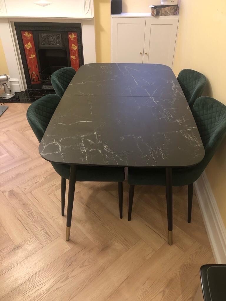 Ore extending 68 seater dining table black Barely Used eBay