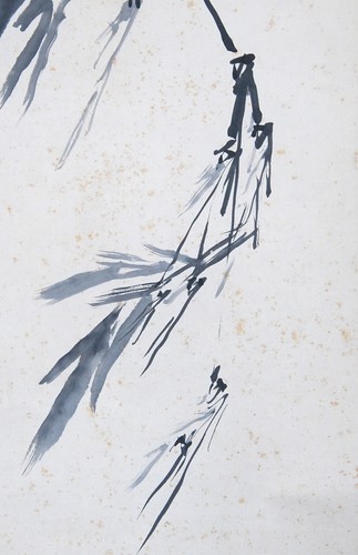 KAKEJIKU HANGING SCROLL Bamboo Trees Painting by Keigetsu Matsubayashi 松林桂月 #705 - Picture 8 of 12