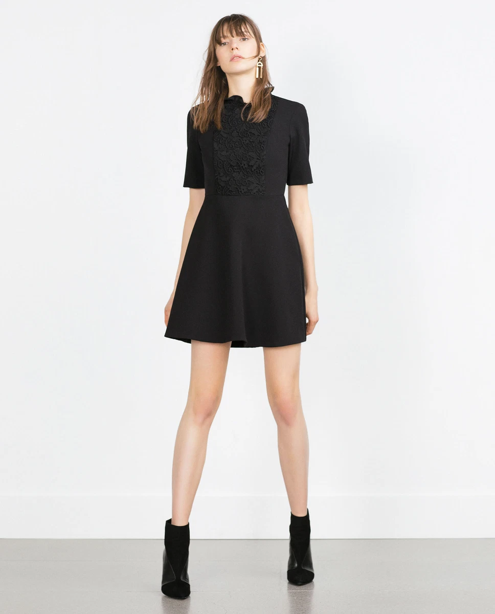 Zara black cheap skater dress