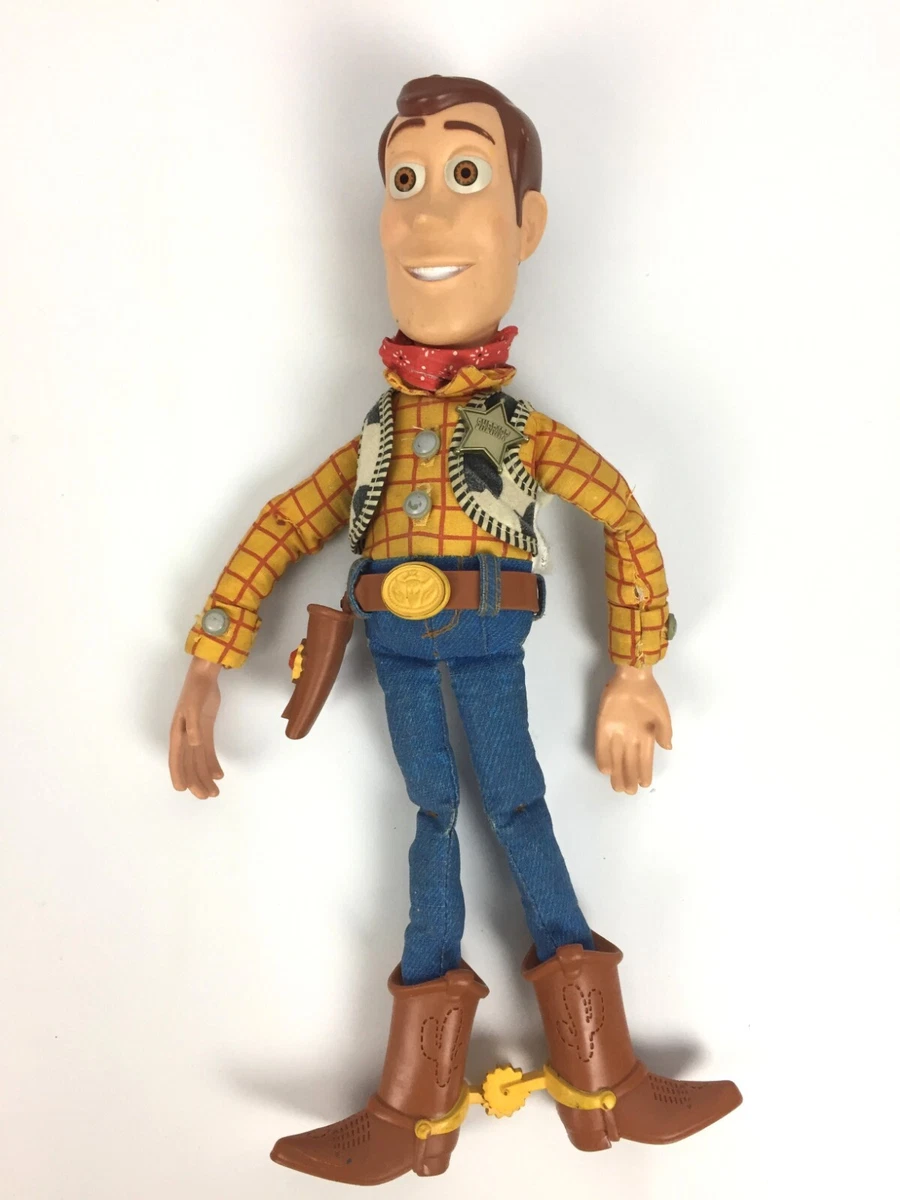 Woody Parlant Français / Figurine Poupée Jouet Toy Story 35 cm / Usé