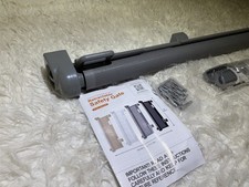 Gray Retractable Safety Gate Adjustable Plastic 55" x 31" Easy Install
