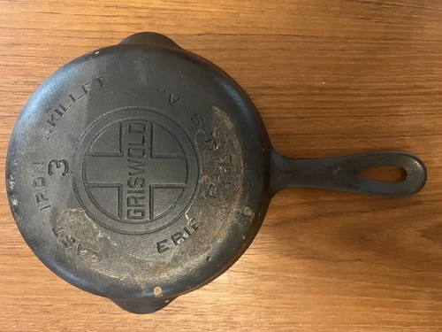Vtg Griswold #3 Cast Iron Skillet 709 A Large Block