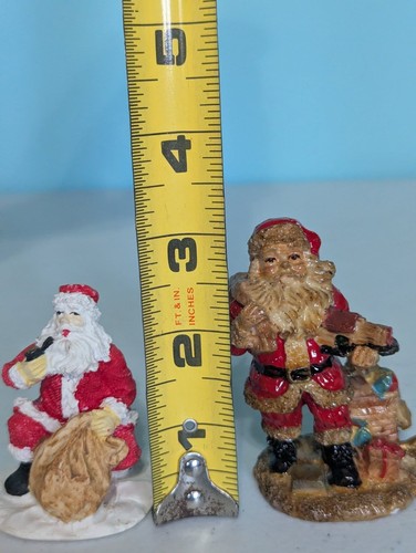 2 santa clause figurines one 3" resin & one 2.5" ceramic - Picture 2 of 10