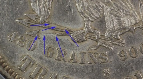 1877-S Trade Dollars AU58 ANACS, C-3 "Broken Arrows" TDV-33. Can combine ship.