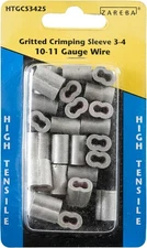 Zareba Gritted Crimping Sleeve 3-4 - Splice Wire, 1 Pack, Blue and Silver 