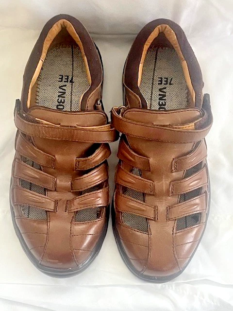 FitVille Closed Toe Sandal Men 10.5W Brown Wide‎ Arch Support Fisherman Brown EE Sandals for Men for sale | eBay main image 4