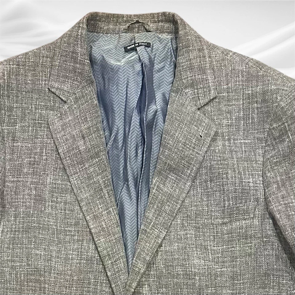 Blazer Giorgio Armani SOHO Gris Italia Seda Lino 42R 2BTN Doble Ventilación Foto 3 de 4