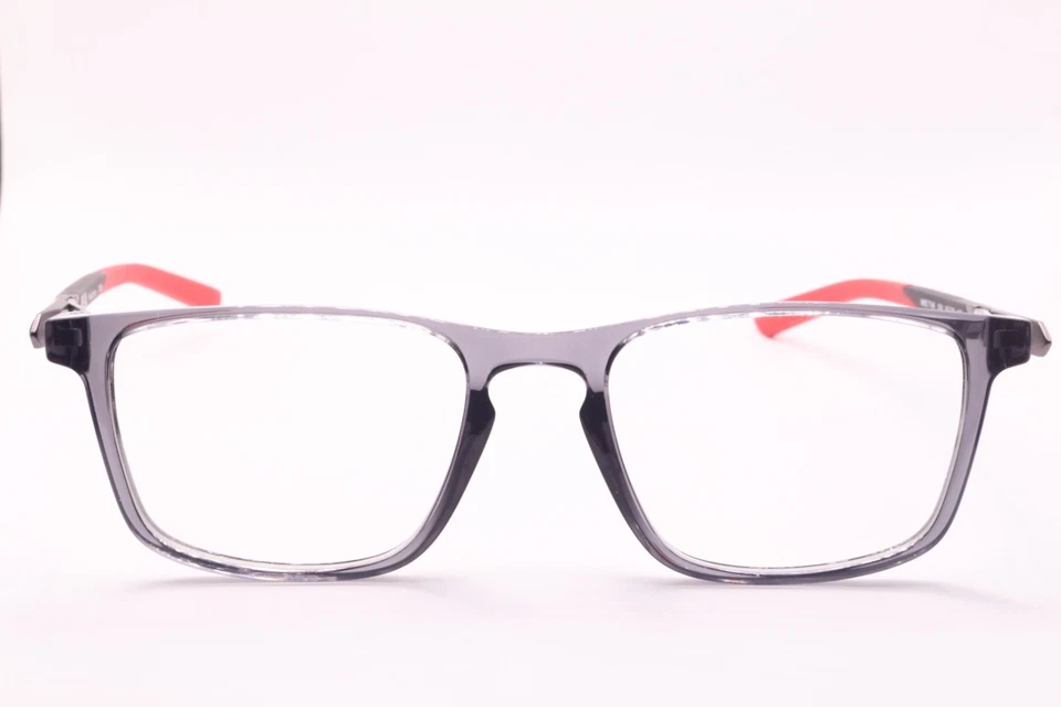 NOVO ÓCULOS DE GRIFE NIKE 7146 034 CINZA CRISTAL VERMELHO AUTÊNTICO 54-19 - Imagem 2 de 4