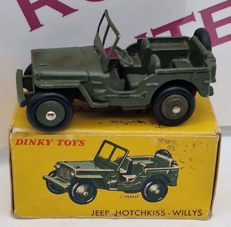 339W Vintage 1959 Dinky 80B Jeep Hotchkiss Willys Decal US Army WWII 1:43