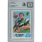 Joe Namath Autographed/Signed 1968 Topps #65 Slabbed Trading Card Beckett 53343