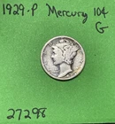 1929-P Mercury Dime 10c Good 90% Silver See Pictures