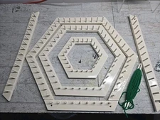 Vtg Love & Money Crafts Hexagon Loom Pattern 8 Pcs , & Instructions 