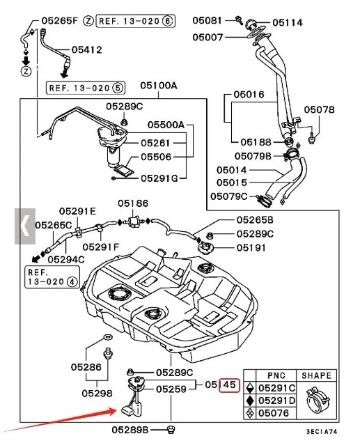 Fuel Tank Gauge Sending Unit Single Custom For Mitsubishi Mirage 1997-2002 New - Image 2 of 4