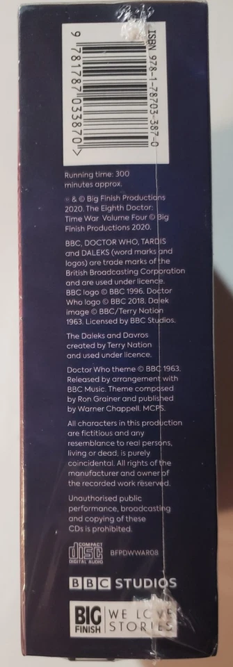 Doctor Who The Eighth Doctor: Time War Vol 4 Big Finish Audio CD NEW UNOPENED - Image 4 of 4
