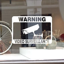WARNING VIDEO SURVEILLANCE SIGN  DECAL STICKER  CCTV CAMERA MONITORING SECURITY 