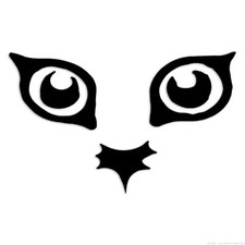 Cat Face - Decal Sticker - Multiple Colors  Sizes - ebn7521