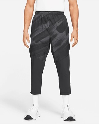 Nike Sport Clash Training Pants Cropped Length Gym Black Gray