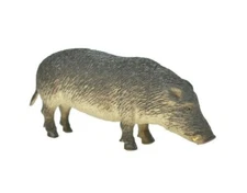 Pig, Grey, Wild, Feral hog, Plastic Animal, Realistic Hand Painted 3.5" F1019