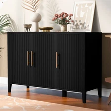 Storage Cabinet Sideboards buffets Three-door with Metal Handles for Living Room