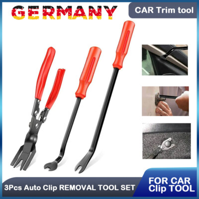 3Pcs Auto Clip Rand Polster Entfernung Werkzeug Tür Panel Verschluss Nadel Zange
