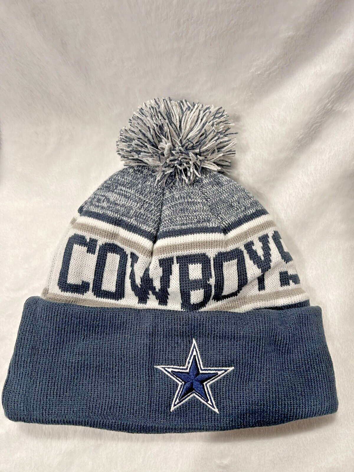 Beanie Dallas Cowboys Adult Puff Winter Knit Hat Cap Toboggan USA New Era Field