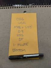 OSG USA M8 X 1.25 D9 HSS 3F 1 FLUTE HAND TAP METRIC BOTTOM