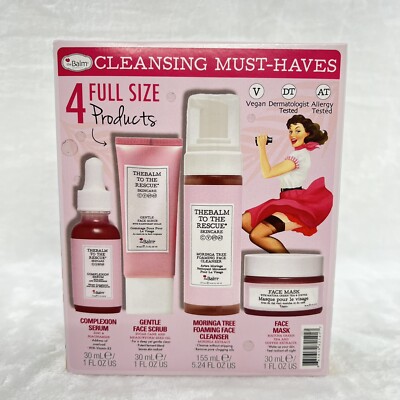 theBalm 4 Cleansing Must-Haves Complexion Serum, Face Scrub, Cleanser, Face Mask