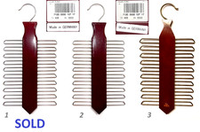 TIE RACK VTG 1990s WOODEN TIE HANGER MADE IN GERMANY - HOLDS 20 TIES - EXCELLENT