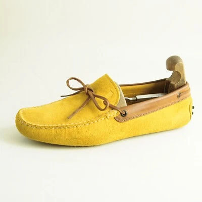 TOD's Gommini Conducción Mocasines Amarillo Ante Zapatos Hombre Talla US 9 Eu 42 - Imagen 1 de 4