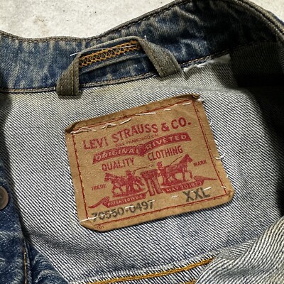 Levi's 70550-0497 Denim Jean Trucker Jacket Size XXL USA Eagle