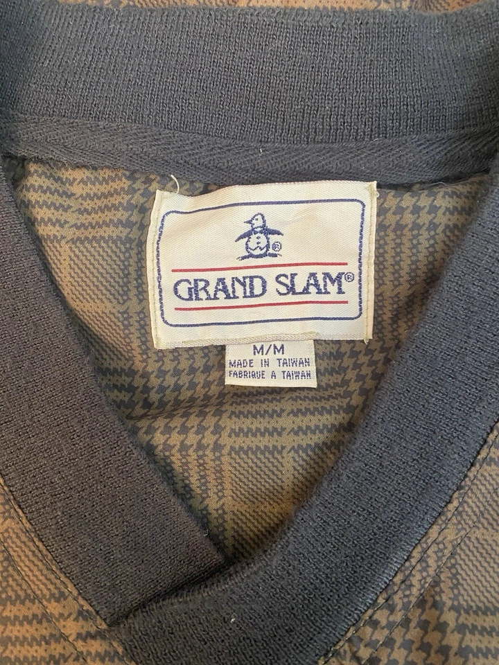 Vintage Grand Slam Golf Windbreaker Jacket Mens M Brown Pullover Logo (141) - Image 3 of 4