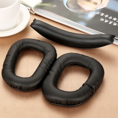 Black Earpads & Headband Replacement Set Fit for Logitech G35 G430 Headphones