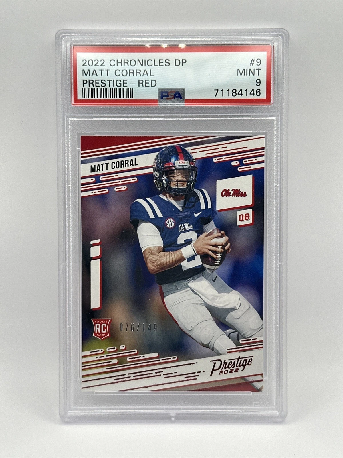 Matt Corral Panini Chronicles Draft Picks Prestige #9 Red