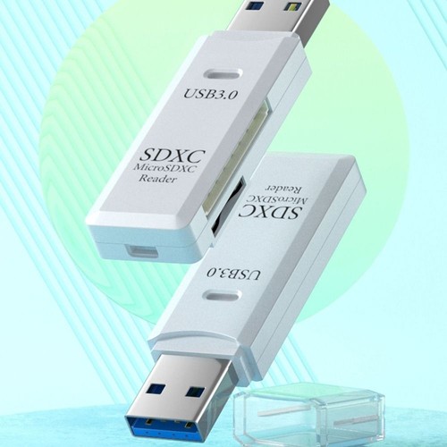 PC USB 3.0 2 in 1 Card Reader High Speed Memory Smart Cardreader SD Memory Card - Zdjęcie 2 z 11