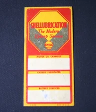 Shell Oil Shellubrcation Metal Service Date Tag Great Condition A1