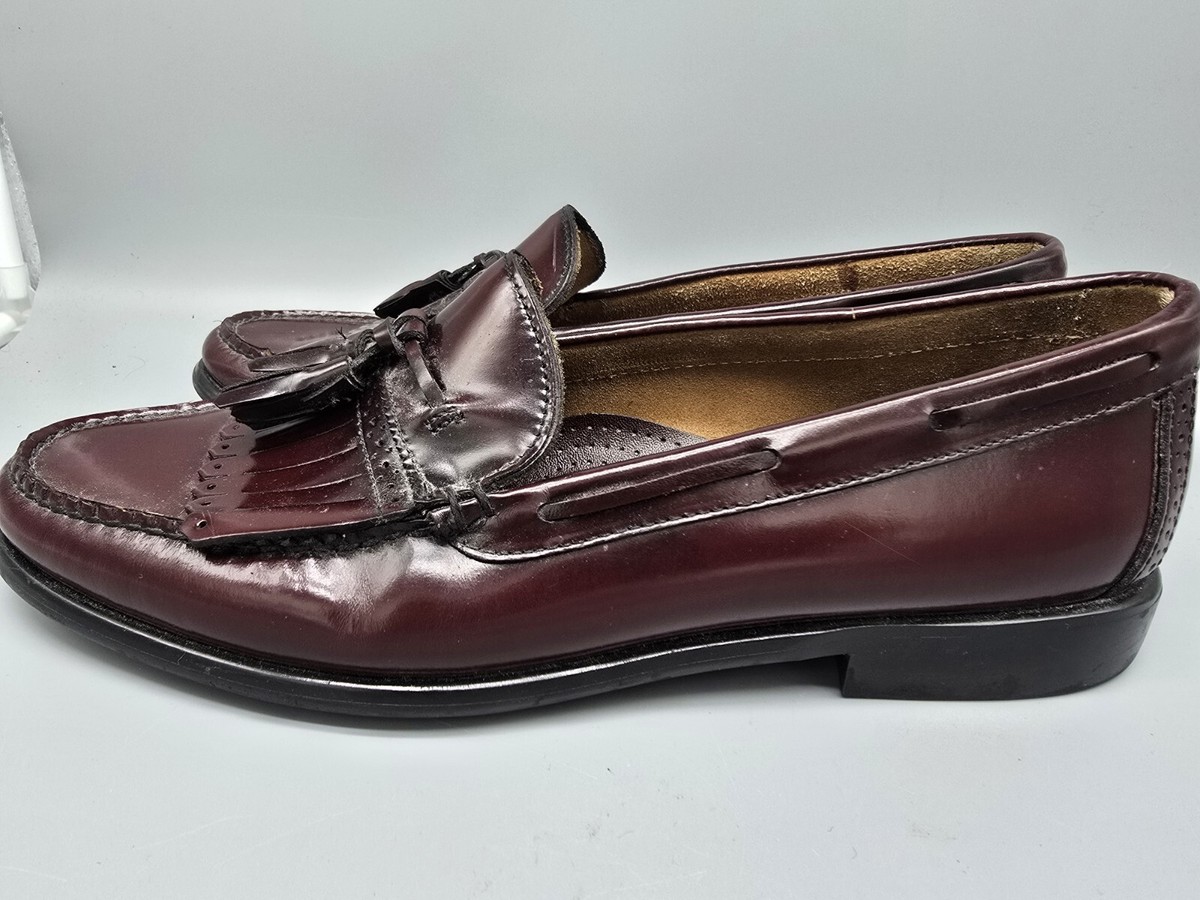 Bass Dress Shoes Mens 11 D Burgundy Tassle Kilt Leather Sole  display picture 2
