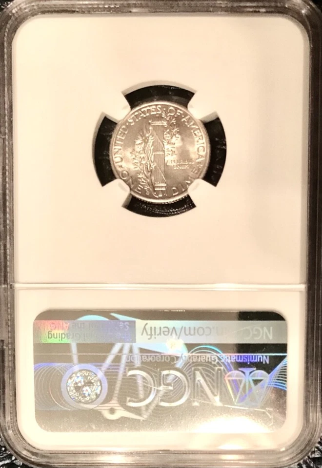 CHOICE 1941-D NGC MS UNDER-GRADED MERCURY DIME LITE TONING CLOSE TO FB GLORIOUS - Image 2 of 4