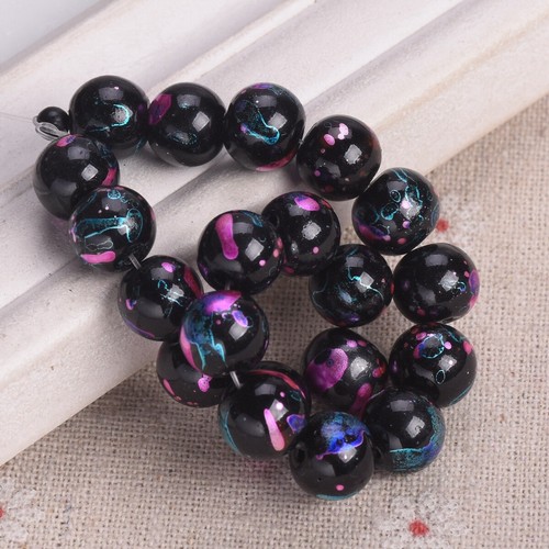 Shiny Coated Round 6mm 8mm 10mm Crystal Glass Loose Beads For Jewelry Making - Picture 9 of 17