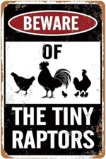 Beware Of Chicken Signs Funny Chicken Coop Warning Accessories Tin Metal Signs