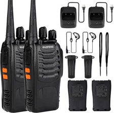 Long Range Walkie Talkie 2 Set 3 Mile Two Way Radio Charge Headset Waterproof