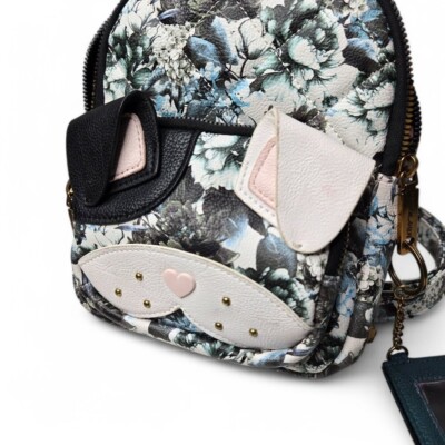 betsey johnson studded mini backpack Betsey Johnson Kitsch Dog Mini Backpack Quilted Studded Floral Faux Leather