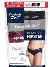 Reebok Women's Underwear - Seamless Hipster Briefs 5 Pack, XL