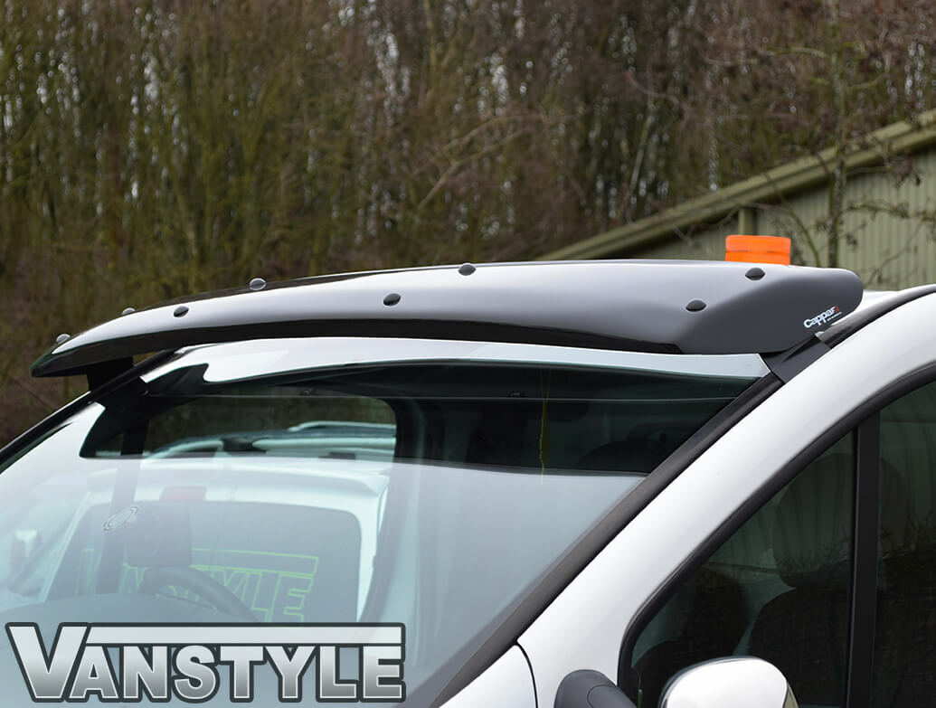 FITS VAUXHALL VIVARO 14>19 BLACK ACRYLIC DARK SUNVISOR SUN VISOR WIND