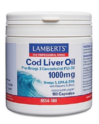 Lamberts Cod Liver Capsules 1000mg (180) BBE 10/2028