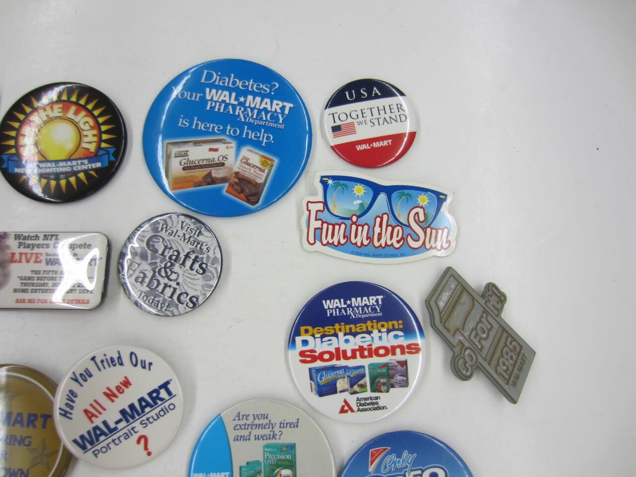 Lot of 15 1980's WALMART Pins employee pin advertising USA vetran NFL