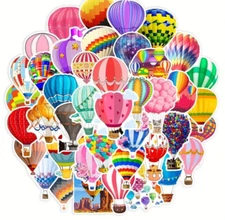 50 Pack of Cute Hot Air Balloon Stickers for Laptop/Water Bottle/Phone Case