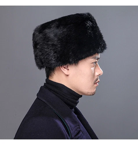 100% Real Rabbit Fur Hat Thicken Winter Warm Flat Top Cap Fashion Outdoor Men - Picture 14 of 24
