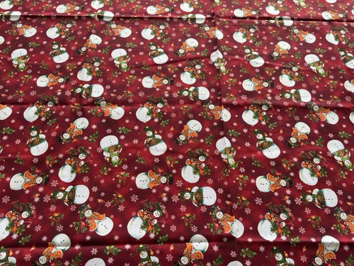 Schneemann Weihnachten Baumwollstoff Joann. Schneemänner mit roten Vögeln, Kardinäle 2 Yards - Bild 5 von 22