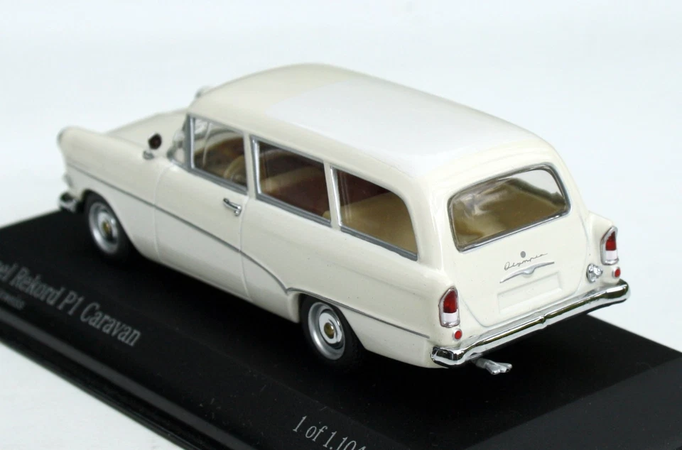 Opel Rekord P1 Caravan Bj. 1957-1962, Bianco, Minichamps-Modell Im M.1:43 , Ovp - Immagine 2 di 4