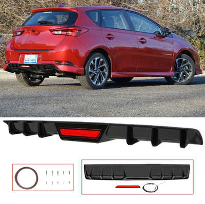 For Toyota Camry Scion IM Glossy Rear Bumper Diffuser Lip with LED Brake Light